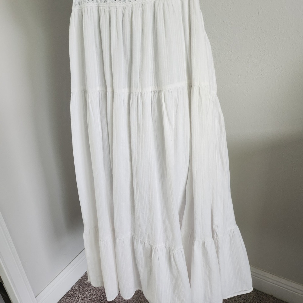 Universal Threads Womens White Tiered Boho Cotton Babydoll Dress Size XXL Bridal - Picture 7 of 10